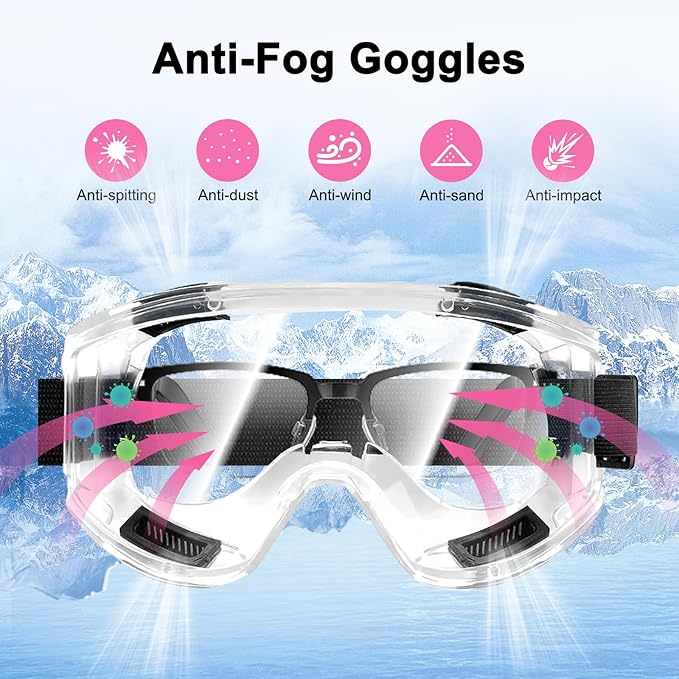 Respirator Mask for Chemicals With 60921 Filters, Chemical Respirator With Goggles, Half Face Gas Mask Perfect for Paint, Epoxy Resin, Dustproof, Woodworking, Organic Vapor, Sanding (With Goggle)