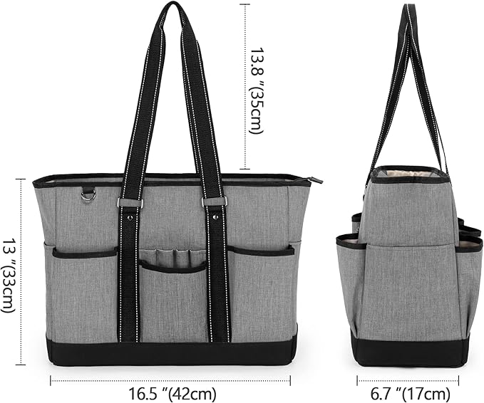 Trunab Teacher Utility Tote Bag with Multiple Pockets, Padded Compartment for 15.6" Laptop for working