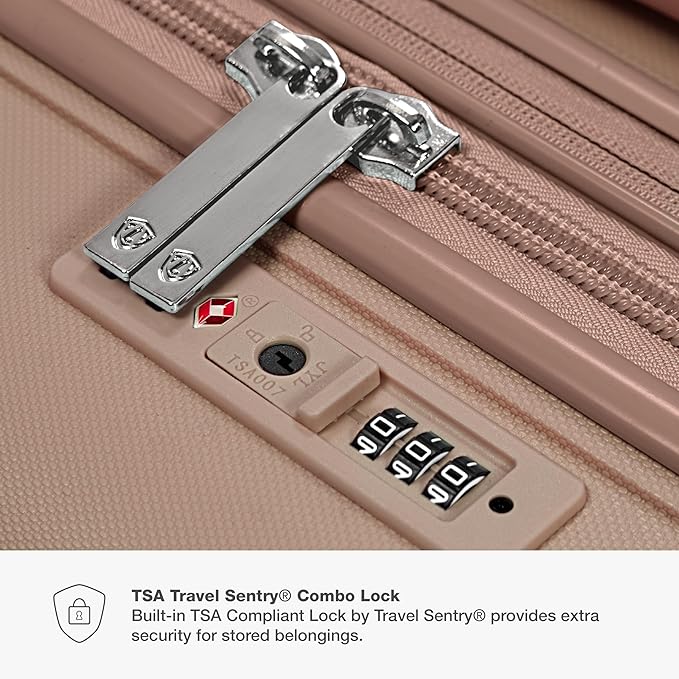 Traveler's Choice Pagosa Indestructible Hardshell Expandable Spinner Luggage, Latte Beige, 22-Inch Carry-on