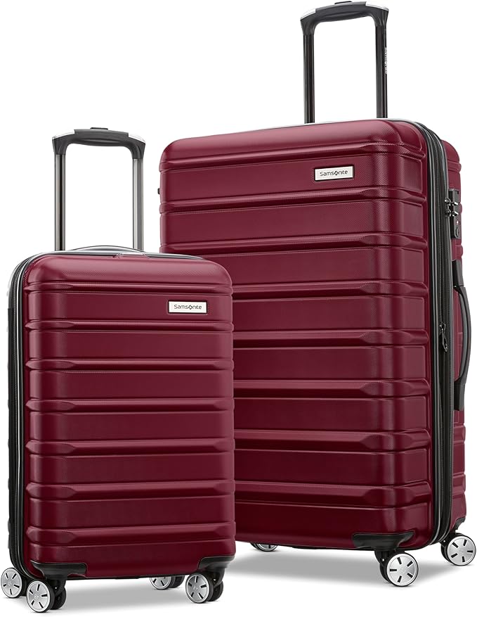 Samsonite Omni 2 Hardside Expandable Luggage with Spinner Wheels, 2-Piece Set (19/24), Nature Merlot