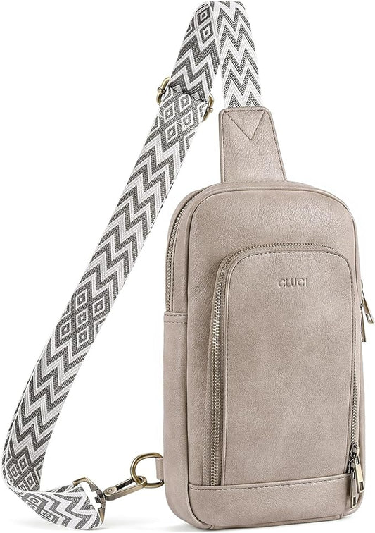 CLUCI Crossbody Bags for Women Men,Leather Sling Bag Cross Body Backpack for Woman Gifts for Women Birthday Unique