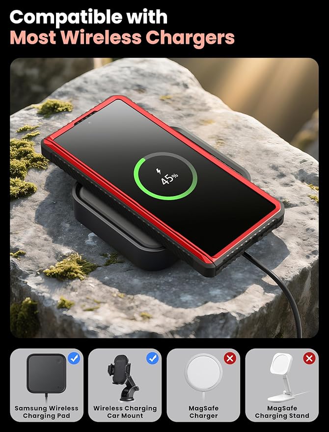 i-Blason Armorbox for Samsung Galaxy Z Fold 7 Case with Stand [Tempered Glass Screen Protector] [Hinge Protection] Full-Body Heavy Duty Rugged Shockproof Protective Case for Z Fold 7 (Red)