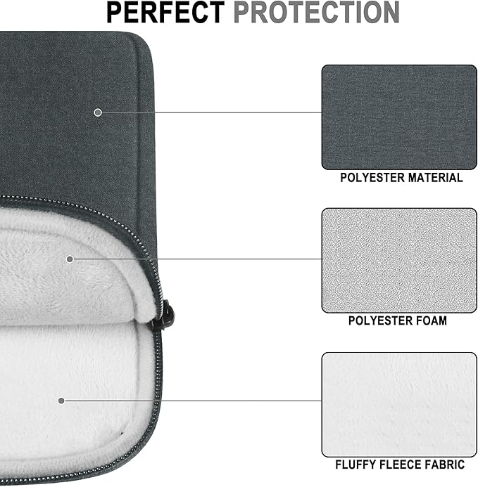 Laptop Sleeve 14 Inch, Water Resistant Traveling Computer Cover with Handle, Shockproof Protective Carrying Laptop Case Compatible for 14 Inch MacBook Air/Pro, HP, Dell, Lenovo, Darkgrey
