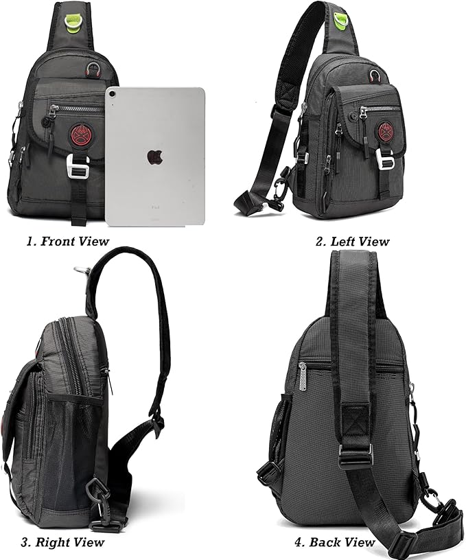 NICGID Sling Bag Chest Shoulder Backpack Crossbody Bags for Tablet Laptop Outdoor Hiking Men Women