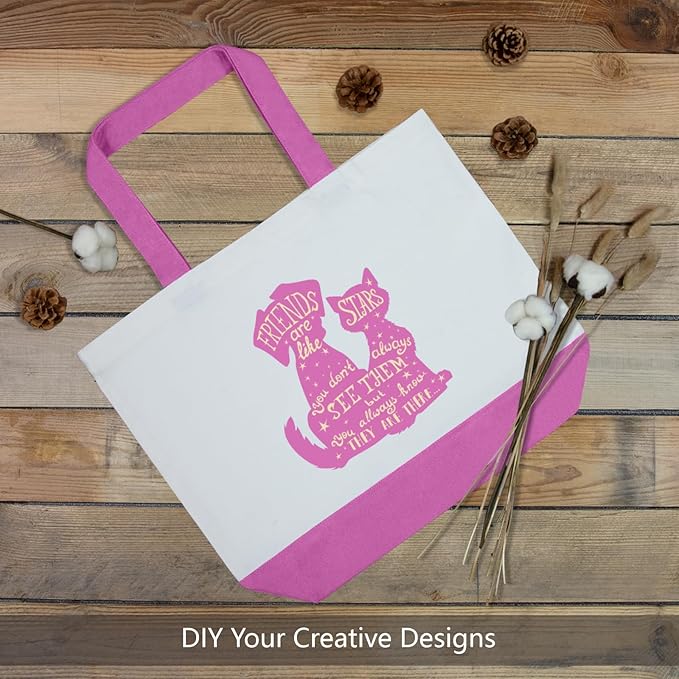 TOPDesign 1-Pack Super Strong Large 12oz Cotton Canvas Tote Bag, Reusable Grocery Shopping Cloth Bag, Fashionable Two-Tone Tote for Crafts, DIY Your Creative Designs