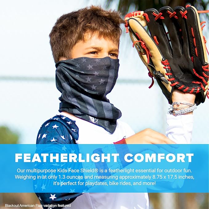 S A Company Kids' Face Shields UPF 30+, Breathable Multipurpose Neck Gaiters for Boys and Girls (Pack of 5)