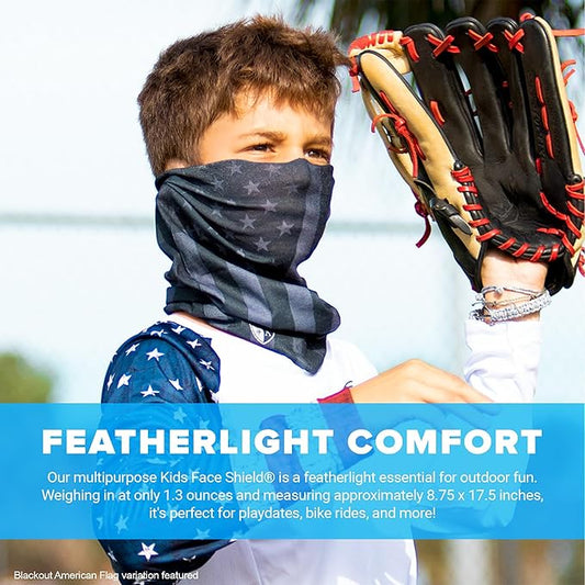 S A Company Kids' Face Shields UPF 30+, Breathable Multipurpose Neck Gaiters for Boys and Girls (Pack of 5)