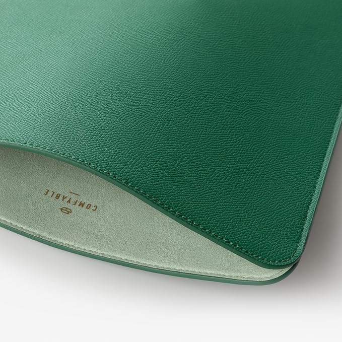 Comfyable Laptop Sleeve 14 Inch Precisely Compatible with MacBook Pro M4 M3 M2 M1 Pro/Max 2024, Genuine Leather Cover Case, Leafy Green