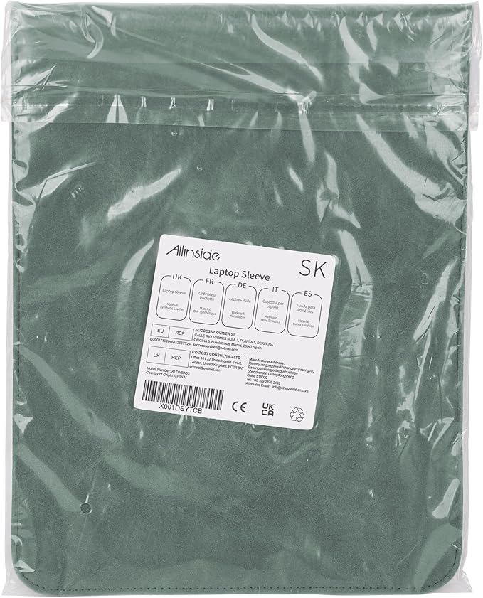 Allinside 13-13.3 inch Laptop Sleeve Case for MacBook Pro 14 2021–2024 (A2992, A3112, A3401, A3185)/MacBook Air 13 2010-2017/MacBook Pro 13 2010-2015, PU Suede Leather Laptop Case Cover, Dark Green