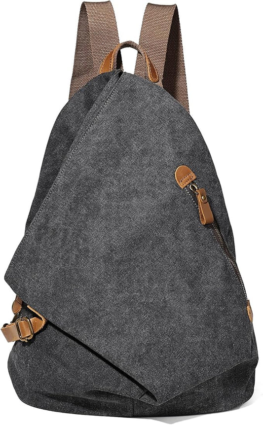 KL928 Canvas Vintage Backpack – Large Casual Daypack Outdoor Travel Rucksack Hiking Backpacks for Men Women