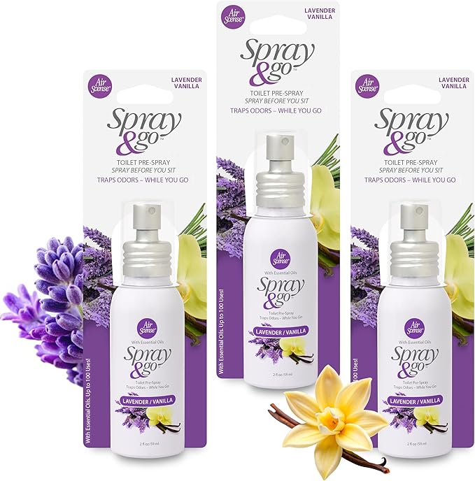 Citra Solv Air Scense Spray & Go Before-You-Sit Toilet Spray 2-Ounce Bottle (3 Pack, Lavender Vanilla)