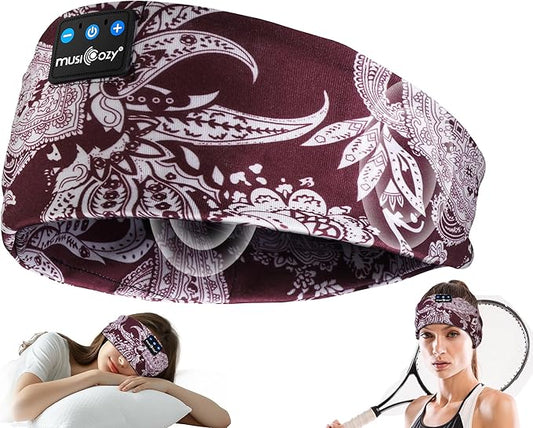 MUSICOZY Sleep Headphones Bluetooth Headband 5.4 Wireless Headband Headphones for Sleeping for Side Sleeper with Ultra-Thin HD Stero Speaker for Workout