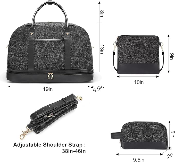 Weekender Bag for Women Canvas Overnight Bag Large Travel Tote Bag Carry on Shoulder Duffle Bag With Shoe Compartment,Perfect for Travel/Daily Use/Birthday Gift …