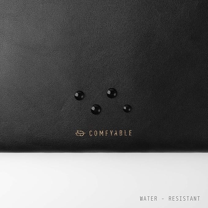 Comfyable Slim Protective Laptop Sleeve Compatible with 13/13.3/14 Inch MacBook Air & MacBook Pro, Mac Travel Case, Laptop Pouch, Slim PU Leather Cover M4/M3/M2/M1 2025-2021, Black