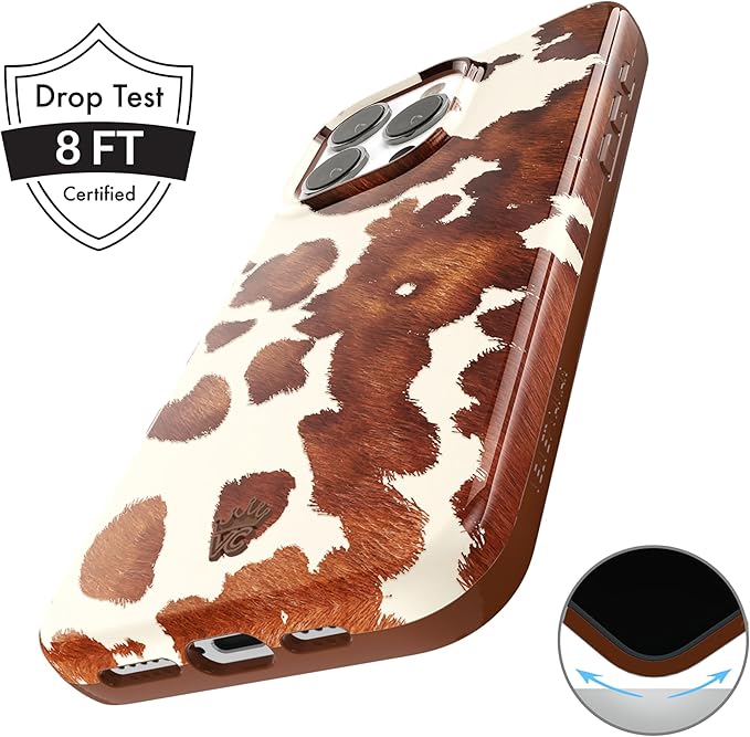 VELVET CAVIAR for iPhone 15 Pro Max Case Western - Compatible with MagSafe - 10ft Drop Tested - Cocoa Cow Print