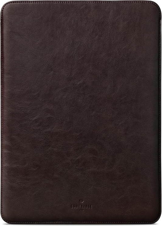 Comfyable Laptop Sleeve 13 Inch Precisely Compatible with MacBook Air M4 2025-2018 & MacBook Pro M2 2022 M1 2020-2016, Faux Leather Cover Case, Dark Brown
