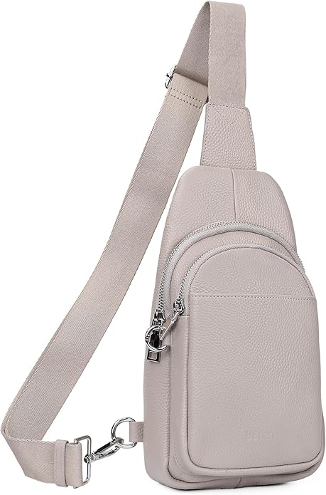 befen Genuine Leather Small Sling Bag for Women Anti-Theft Crossbody Chest Bags Fanny Packs for Travel with RFID Card Slots