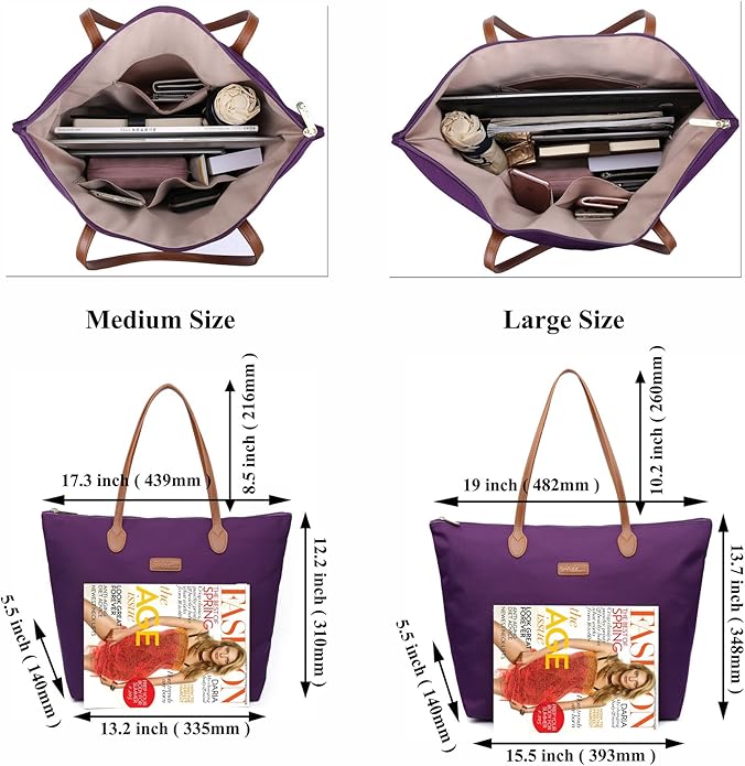 Water Resistant Light Weight Nylon Tote Bag Handbag