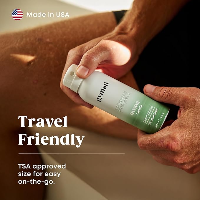 Fitness Deodorant Spray for Men - Aluminum-Free - All Day Ultimate Odor Protection - Built For Sweat - Air-Powered - Vegan & Plant-Based - Made in USA - Homme - 3.4oz Travel Size - 3 Pack