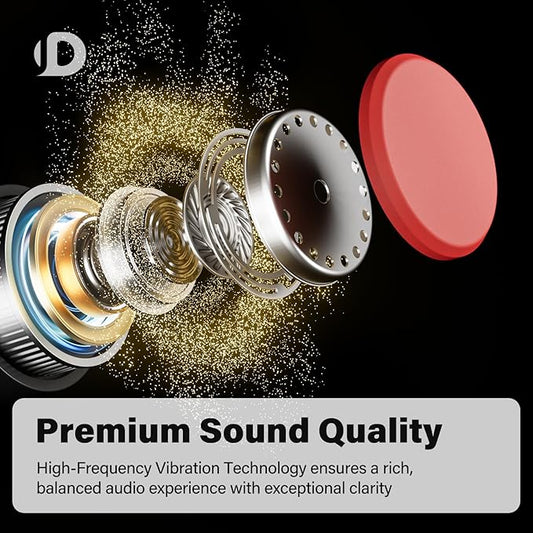 Bone Conduction Headphones, Open Ear Headphones Wireless Earphones, 32GB MP3, 8 Hours Playtime, Bluetooth 5.3, IP68 Waterproof Earphones for Running and Fitness Workout - Red