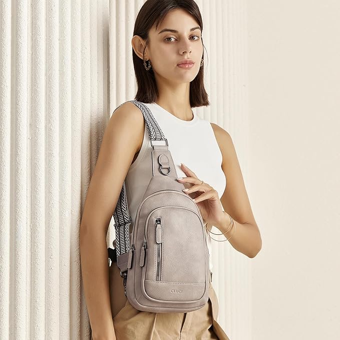 CLUCI Crossbody Bags for Women Men,Leather Sling Bag Cross Body Backpack for Woman Gifts for Women Birthday Unique