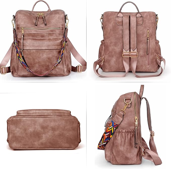 Dora & Liz Womens Backpack Purse Leather Fashion Travel Backpack Purse for Women Designer Ladies Shoulder Bags