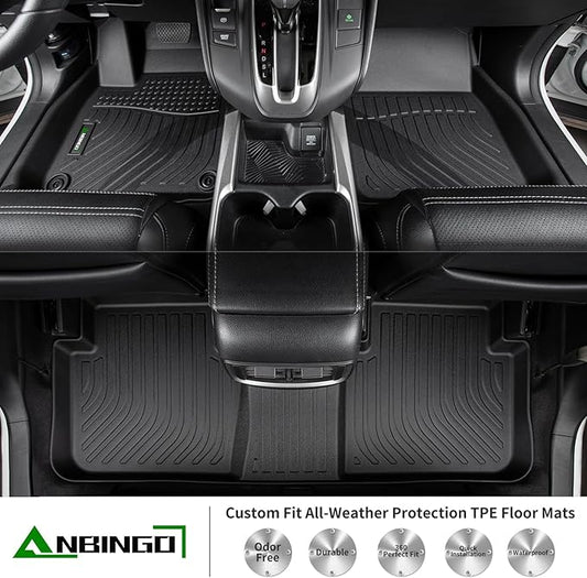 ANBINGO®7 Seat Floor Mats Fit for Buick Enclave 2025 /GMC Acadia 2024-2025 /Chevy Traverse 2024-2025 All Weather Mat for Buick Enclave TPE Car Matt for Enclave Rubber Carpet for Enclave