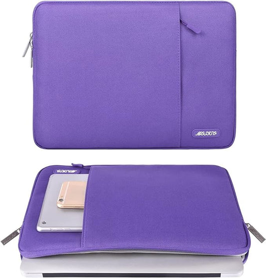 MOSISO Laptop Case 13.3 inch, 13-13.3 inch Laptop Sleeve Compatible with MacBook Air/Pro 13 / Pro 14, HP Dell ASUS Lenovo Notebook, Polyester Vertical Computer Sleeve Bag with Pocket, Ultra Violet