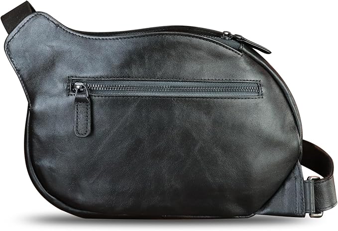 IVTG Genuine Leather Sling Bag for Women Vintage Real Leather Sling Backpack Fashion Shoulder Crossbody Bags Chest Bags