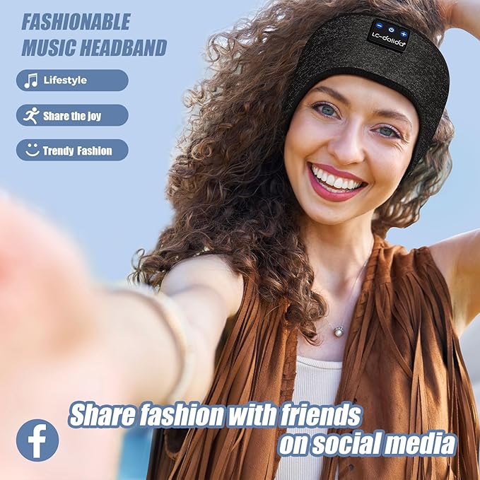 LC-dolida Sleep Headphones Bluetooth Headband, Wireless Sleeping Headphones IPX6 Waterproof Bluetooth Headband for Birthday, Thanksgiving Day, Christmas, Valentine's Day Gifts