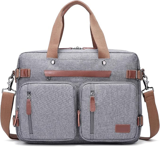 MOLNIA 15.6 inch Laptop Backpack,3 in 1 Briefcases For Men,Laptop Backpack, Messenger Bag,Computer Bags For Men, Grey