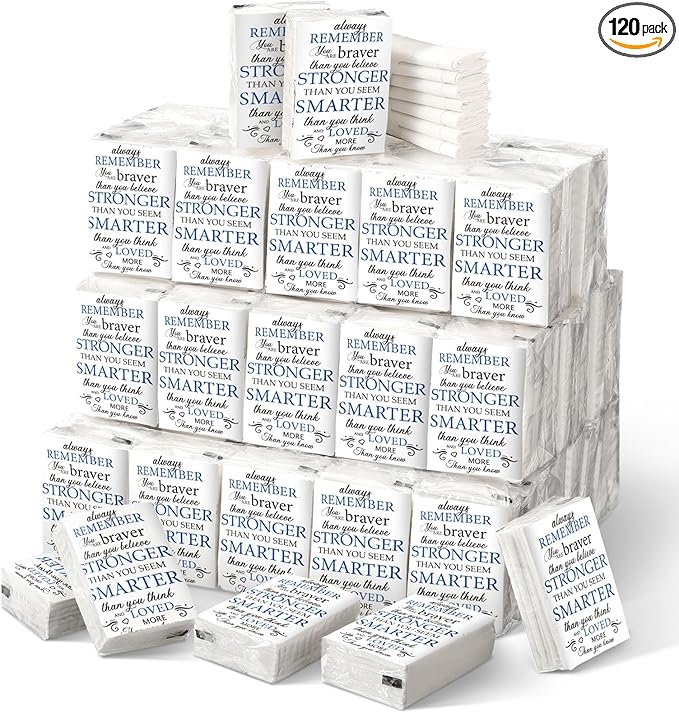 Travel Tissue Packs Bulk Inspirational Pocket Travel Packs Appreciation Individual Tissue for Toilet Wedding Party Daily Use Swag Bag Stuffers Self Care Items Bulk(120 Pcs)