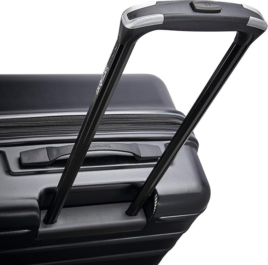 Samsonite Omni 2 24-Inch Medium Checked Hardside Luggage with 360° Spinner Wheels - Scratch Resistant Hardshell - TSA Lock - Expandable Polycarbonate Shell for Lightweight Travel - Midnight Black