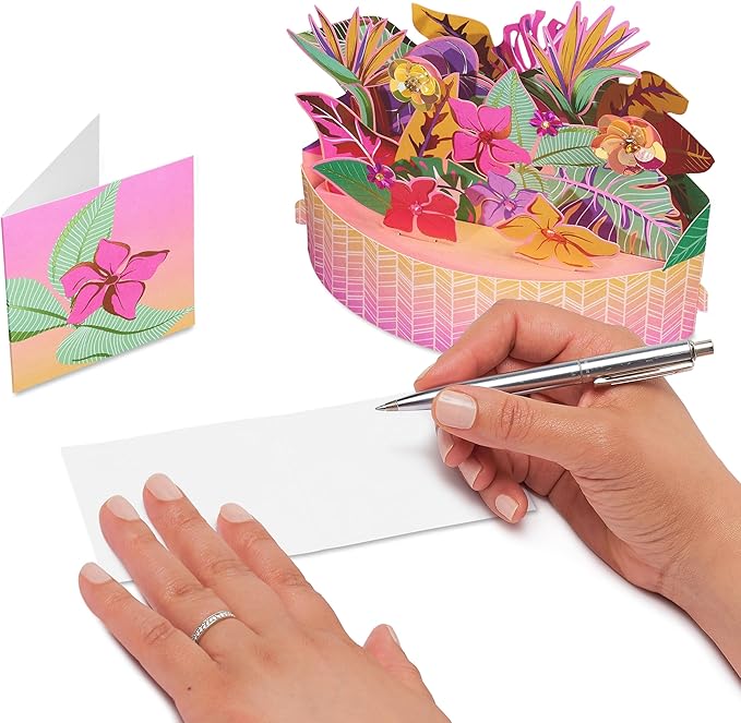 Papyrus Blank Pop-Up Card for Birthdays, Thinking of You and All Occasions (Tropical)