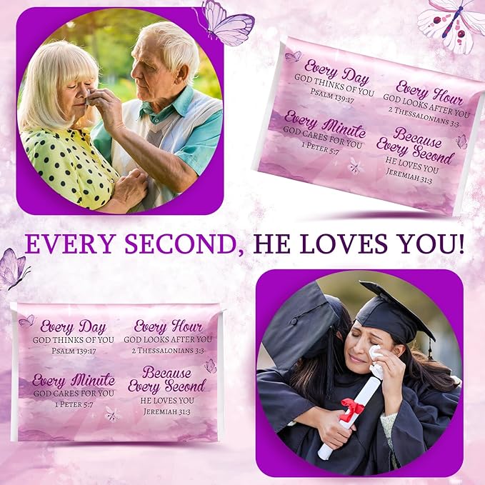 Sinmoe 60 Pack Pocket Tissues Travel Packs Christian Travel Tissues 3 Ply Pocket Size for Guests Mini Wallet Facial Napkin for Breast Cancer Wedding Xmas Graduation(Cloudy)