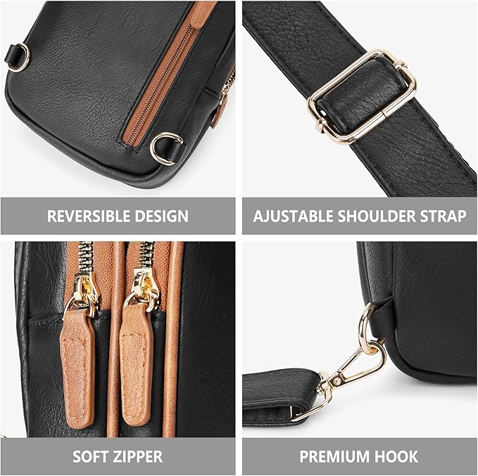 WESTBRONCO Small Sling Bag for Women Nylon Crossbody Sling Backpck Lightweight for Travel Casual Daily