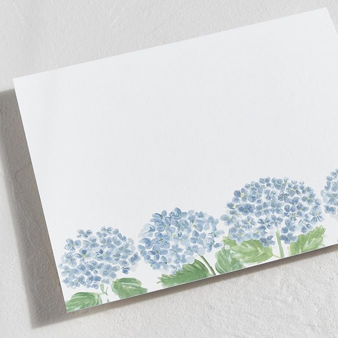Minted Hydrangea Love Stationery Cards, 10 Count, Blank Cards and Envelopes For Thank You Notes, Invitations & Handwritten Messages, Note Cards & Stationery Set, Gifts for Women, Blue Color Theme