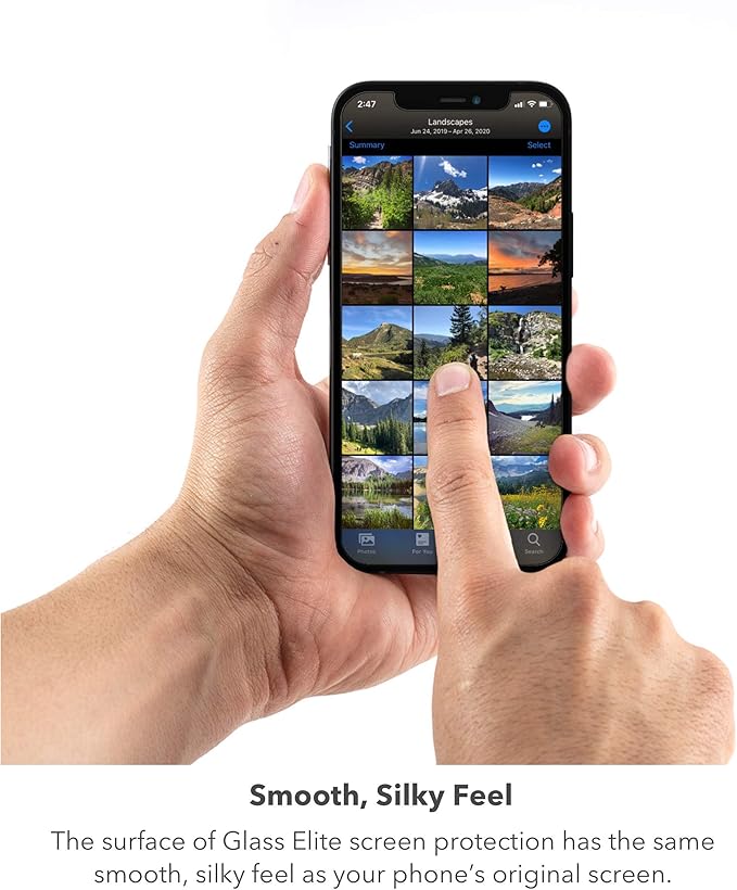 ZAGG Glass Elite Privacy+ Screen Protector for iPhone 12 Pro Max, Two-Way Privacy Filter, 4X Stronger, Anti-Fingerprint Technology, InvisibleShield, Easy to Install