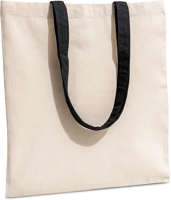 Carrywell |Not Made In China| 5 Pack Cotton Tote Bags, Lightweight Reusable Grocery Shopping Bag, Blank Bulk Cloth Totes with Handles, Great For Custom Screen Print and Gifts (15"x16")