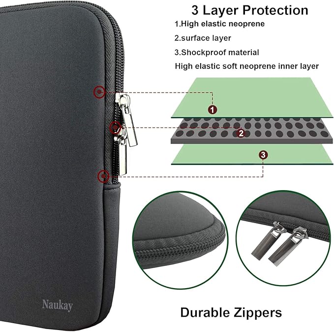 Laptop Sleeve Case,13-13.3 Inch Resistant Neoprene Laptop Sleeve/Notebook Computer Pocket Case/Tablet Briefcase Carrying Bag-(Grey)