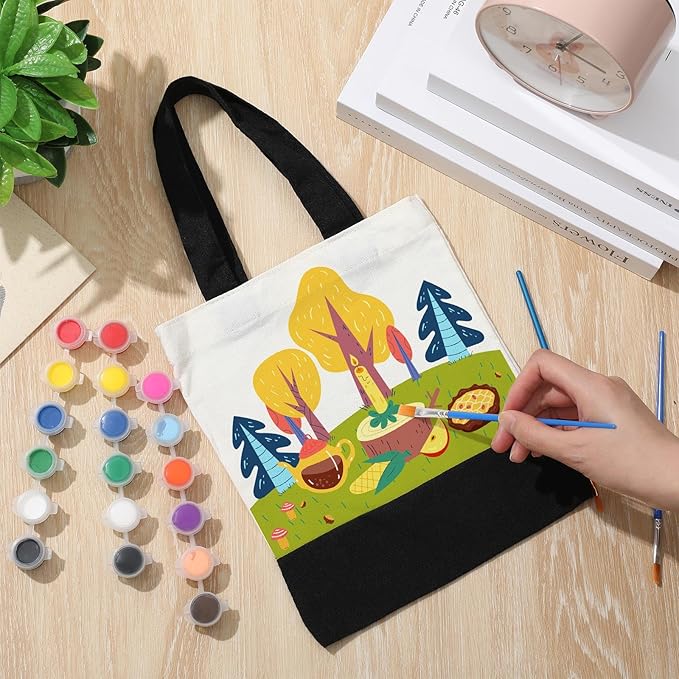 Amylove 24 Pcs Mini Tote Bag Sublimation Blank Canvas Tote Bags Reusable Grocery Luggage DIY Sack Goody for Party Even (10 x 10 Inch,White Black)