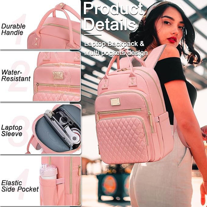 Weitars Lunch Backpack for Women,15.6 Inch Laptop Backpacks Travel Backpack for Women,Work Back pack,Teacher Nurse Back pack Insulated Lunchbox Backpacks