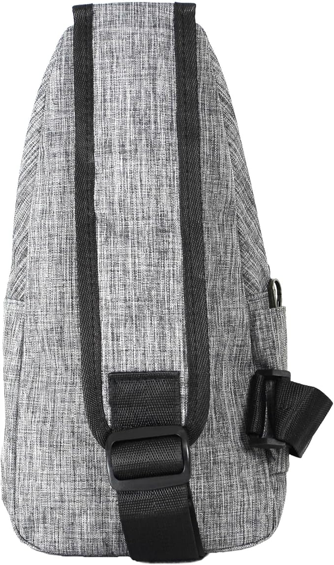 Anti-Theft Daypack Crossbody Sling Backpack, USB Charging, Lightweight Day Pack for Travel, Hiking, Everyday, Regular, Gray