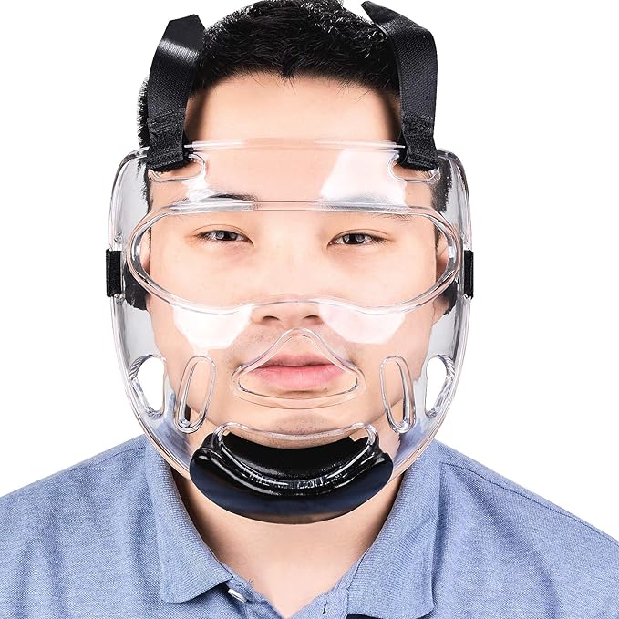 Clear Face Guard, Safety Face Shield Portable, Boxing Faceshield KarateDetachable Taekwondo Protection Face Cover Sparring