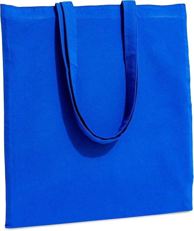 Carrywell |Not Made In China| 12 Pack Cotton Tote Bags, Lightweight Reusable Grocery Shopping Bag, Blank Bulk Cloth Totes with Handles, Great For Custom Screen Print and Gifts (15"x16")