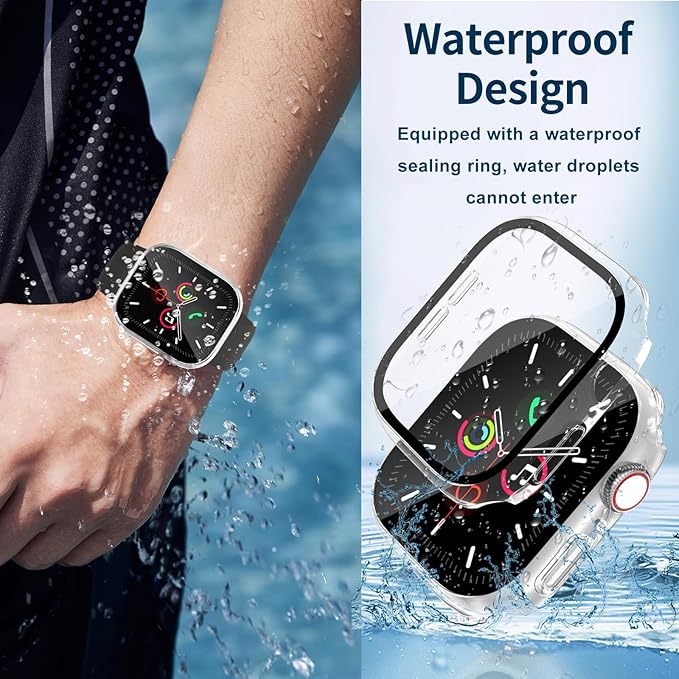 Waterproof Case for Apple Watch Series 10 42mm, Built-in Screen Protector with Tempered Glass [Touch Sensitive] Cover for iWatch S10 Accessories 42mm, Clear