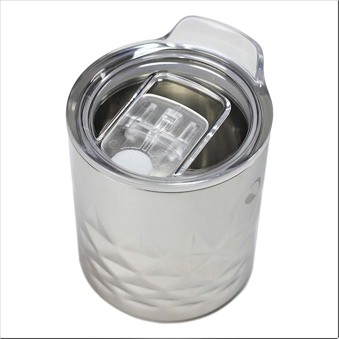Drinco- 10oz Stainless Steel Tumbler, Vacuum Insulated Tumbler Whiskey Glass, Rocks Glass, GULT (10oz Whiskey Tumbler, Diamond)