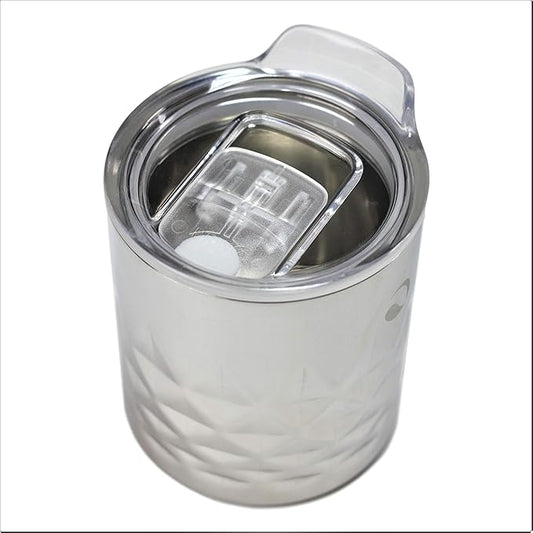 Drinco- 10oz Stainless Steel Tumbler, Vacuum Insulated Tumbler Whiskey Glass, Rocks Glass, GULT (10oz Whiskey Tumbler, Diamond)