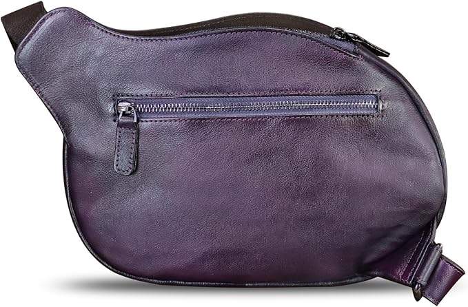 IVTG Genuine Leather Sling Bag for Women Vintage Real Leather Sling Backpack Fashion Shoulder Crossbody Bags Chest Bags