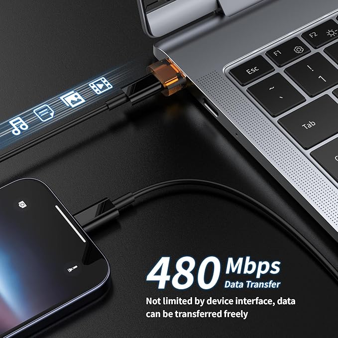 USB to USB C Adapter 6 Packs, Charging and Data Converter USB A to C Adapter, Compatible with Apple Watch/Ultra iWatch/iPhone 15 Pro Max Plus/Airpods/iPad 9 10 Air 5 Mini 6 (Orange)